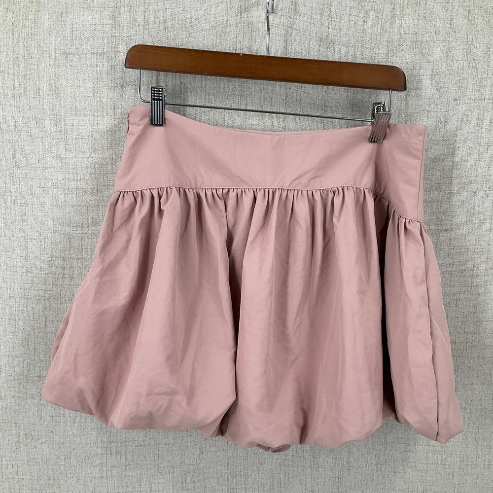 Lulus Bubble Hem Skirt Womens Large Pink Mini Y2K Boho Party Chic Festival